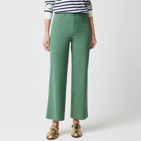 J. Crew Factory Pants - J.Crew Factory Ella Wide Leg Cropped Pant Pale Spinach Green Size 31 NWT